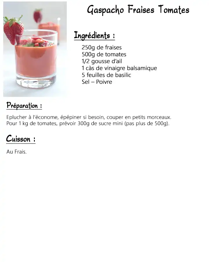 Gaspacho Fraises Tomates